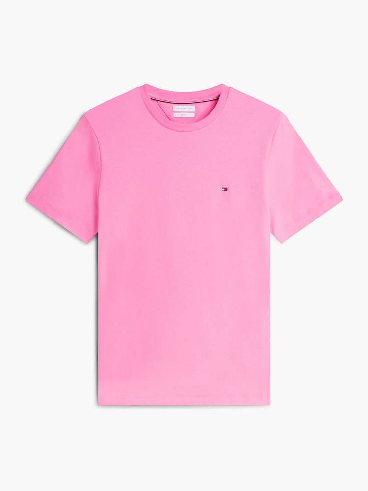 Tommy Hilfiger Pink Flag Embroidery Crew Neck T-Shirt - Image 5 of 5 Tommy Hilfiger Pink Flag Embroidery Crew Neck T-Shirt - Image 5 of 5