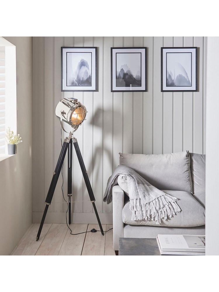 Gallery Home Black Sydney Nickel Floor Lamp - Image 1 of 9