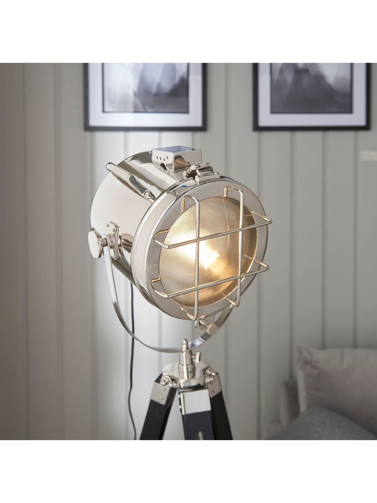 Gallery Home Black Sydney Nickel Floor Lamp - Image 2 of 9
