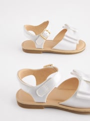 White Wide Fit (G) Bow Occasion Sandals - Image 8 of 9