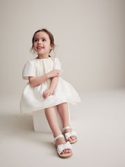 White Wide Fit (G) Bow Occasion Sandals - Image 2 of 9