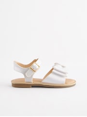 White Wide Fit (G) Bow Occasion Sandals - Image 6 of 10