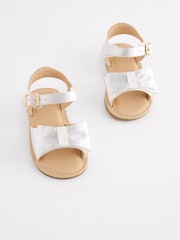 White Wide Fit (G) Bow Occasion Sandals - Image 5 of 9
