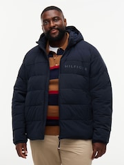 Tommy Hilfiger Blue Plus Double Layer Hooded Puffer Jacket - Image 1 of 8