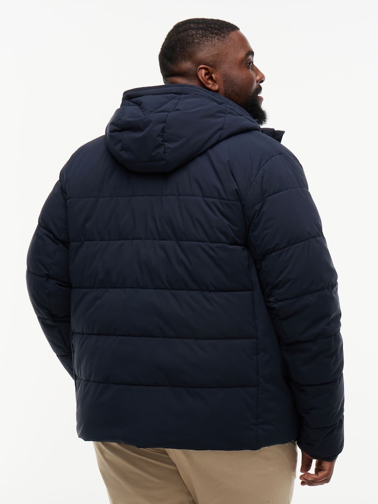 Tommy Hilfiger Blue Plus Double Layer Hooded Puffer Jacket - Image 2 of 8 Tommy Hilfiger Blue Plus Double Layer Hooded Puffer Jacket - Image 2 of 8