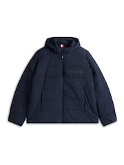 Tommy Hilfiger Blue Plus Double Layer Hooded Puffer Jacket - Image 6 of 8