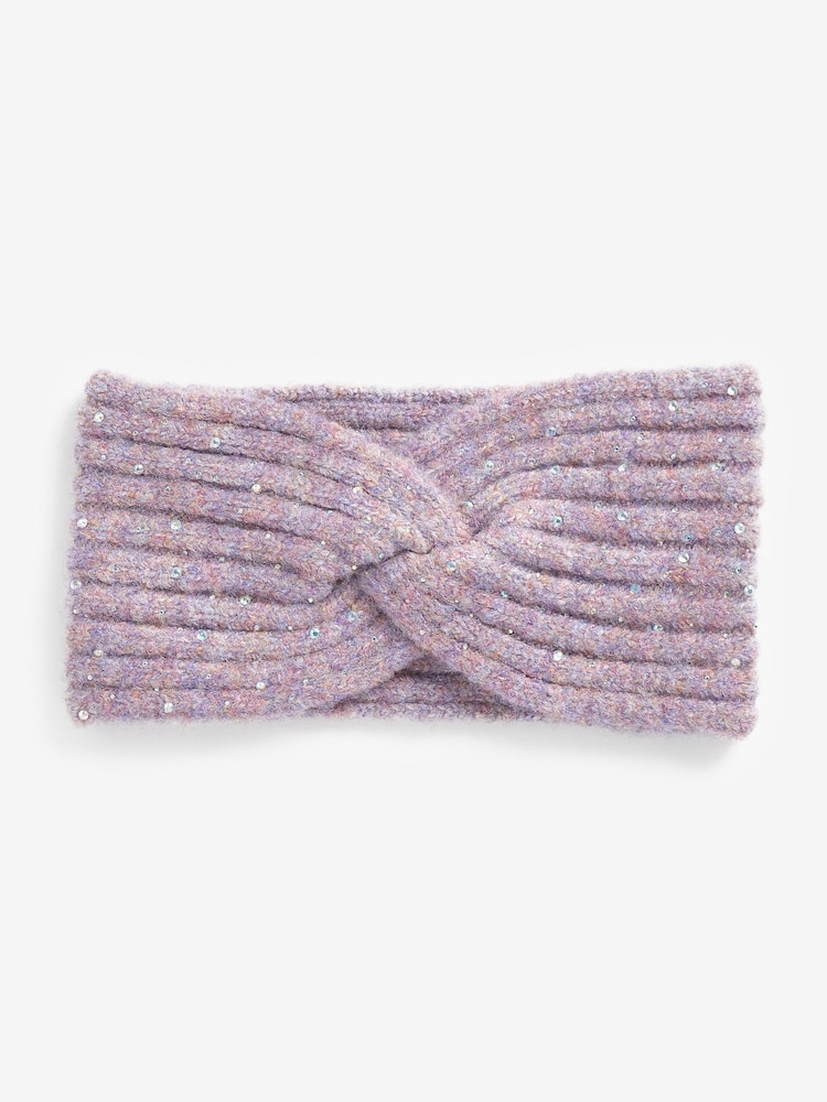 Lilac Purple Knitted Headband - Image 1 of 1