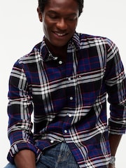 Albastru - Tommy Hilfiger Regular Fit Tartan Check Flannel Shirt - Imaginea 3 din 7