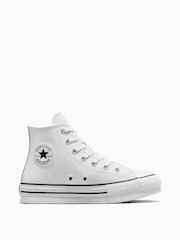 Converse White Junior All Star EVA Lift Leather Trainers - Image 1 of 8