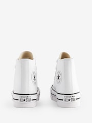 Converse White Junior All Star EVA Lift Leather Trainers - Image 4 of 8