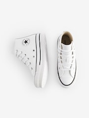 Converse White Junior All Star EVA Lift Leather Trainers - Image 5 of 8