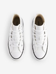 Converse White Junior All Star EVA Lift Leather Trainers - Image 6 of 8