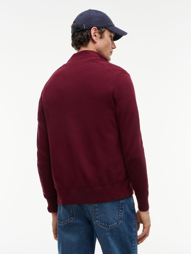 Tommy Hilfiger Red Zip-Thru Jumper With Cashmere - Image 2 of 7