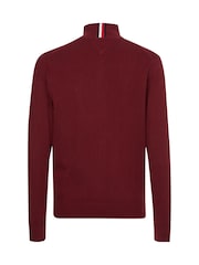 Tommy Hilfiger Red Zip-Thru Jumper With Cashmere - Image 6 of 7