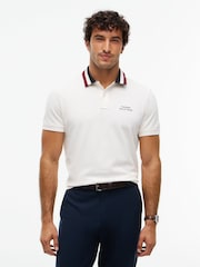 Крем - Tommy Hilfiger кәдімгі пішінді ұшты жағалы поло жейдесі - 8суретінің 1 суреті