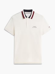 Крем - Tommy Hilfiger кәдімгі пішінді ұшты жағалы поло жейдесі - 8суретінің 6 суреті