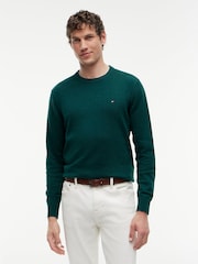 Tommy Hilfiger Green Crew Neck Jumper With Cashmere - Image 1 of 5