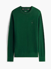 Tommy Hilfiger Green Crew Neck Jumper With Cashmere - Image 5 of 5