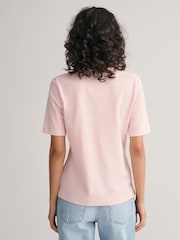 GANT Pink Slim Shield Pique 100% Cotton Polo Shirt - Image 2 of 5