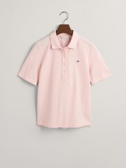 GANT Pink Slim Shield Pique 100% Cotton Polo Shirt - Image 5 of 5