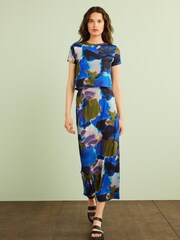 Black Tie Dye Print Cropped T-Shirt - Image 2 of 6