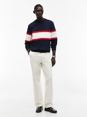 Tommy Hilfiger Blue Colour Blocked Intecho Knit Sweatshirt - Image 3 of 5