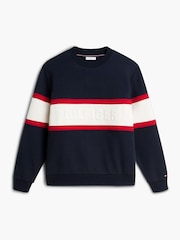 Tommy Hilfiger Blue Colour Blocked Intecho Knit Sweatshirt - Image 5 of 5