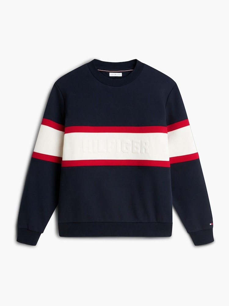 Tommy Hilfiger Blue Colour Blocked Intecho Knit Sweatshirt - Image 5 of 5 Tommy Hilfiger Blue Colour Blocked Intecho Knit Sweatshirt - Image 5 of 5