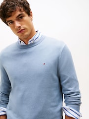 Tommy Hilfiger Brisk Blue Crew Neck Jumper With Cashmere - Image 4 of 5
