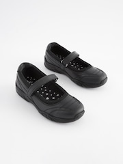 Black Leather Casual Mary Jane Shoes - Image 1 of 5