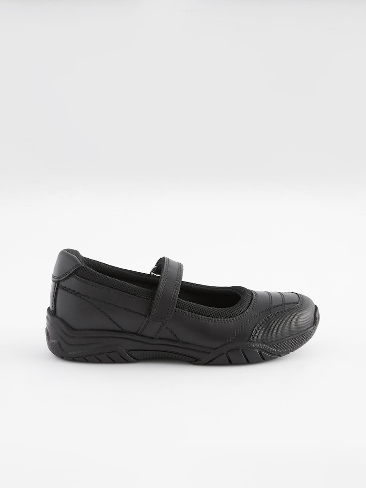 Black Leather Casual Mary Jane Shoes - Image 2 of 5 Black Leather Casual Mary Jane Shoes - Image 2 of 5