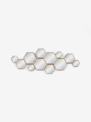 Gold Honeycomb Decorative Wall Mirror - Image 4 of 5