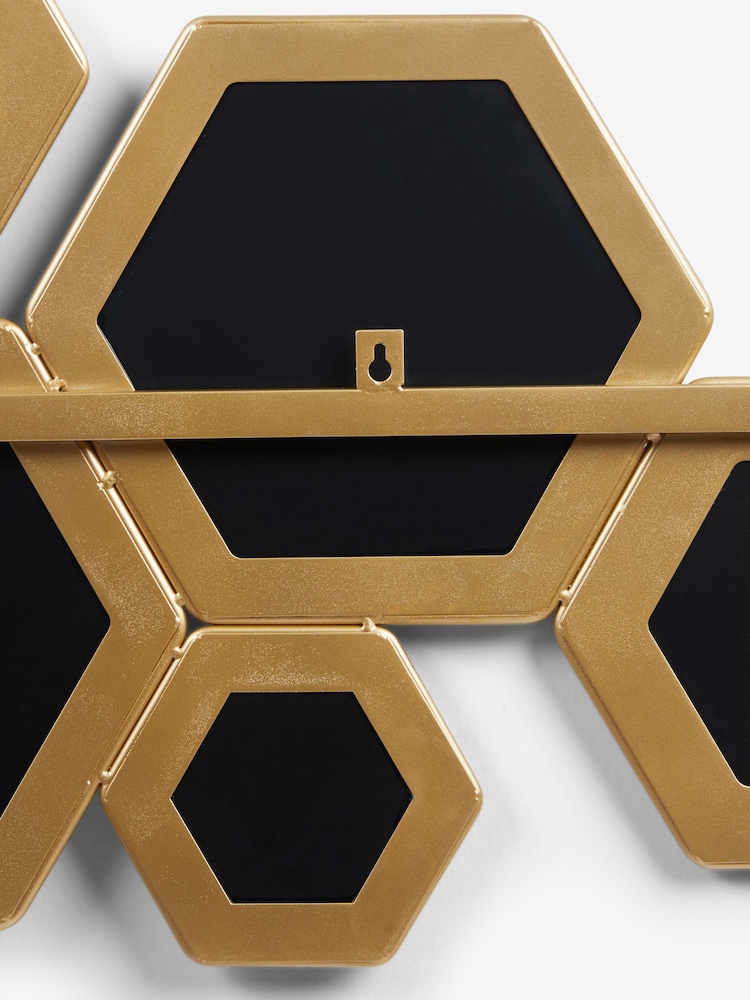 Gold Honeycomb Decorative Wall Mirror - Image 5 of 5
