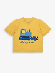 JoJo Maman Bébé Blue 2-Pack Kids Bulldozer Jersey Pyjamas - Image 2 of 5