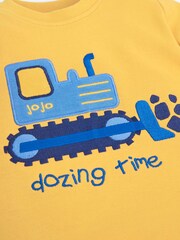 JoJo Maman Bébé Blue 2-Pack Kids Bulldozer Jersey Pyjamas - Image 3 of 5