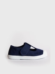 Trotters London Navy Blue Champ Canvas Shoes - Image 1 of 2