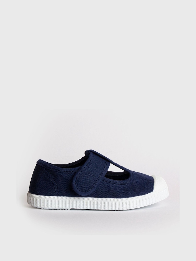 Trotters London Navy Blue Champ Canvas Shoes - Image 1 of 2