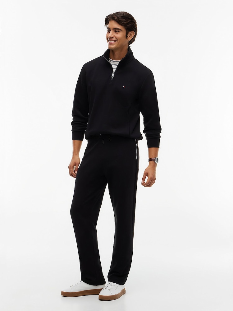 Tommy Hilfiger Black Global Stripe Pocket Terry Joggers - Image 2 of 6 Tommy Hilfiger Black Global Stripe Pocket Terry Joggers - Image 2 of 6