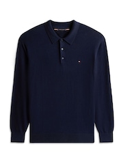 Tommy Hilfiger Blue Plus Regular Fit Polo Jumper With Cashmere - Image 5 of 5