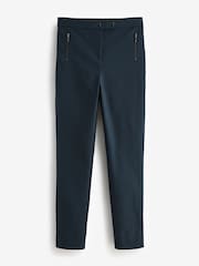 Navy Blue Zipped Detail Skinny Trousers - Image 4 of 4