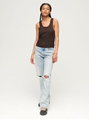Superdry Brown Vintage Lace Trim Vest - Image 2 of 4