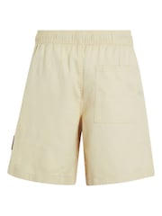 Calvin Klein Cream Logo Linen Shorts - Image 3 of 4
