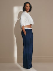 Cream Rochelle Humes Satin Boxy Shirt - Image 2 of 6
