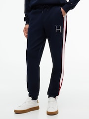 Tommy Hilfiger Blue Logo Stripe Pique Cuffed Joggers - Image 1 of 5