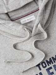 אפור - Tommy Hilfiger קפוצ'ון פליז עם רקמת לוגו - תמונה 3 מתוך 3