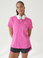 Under Armour Pink Tech Twist Crew Neck T-Shirt - Image 1 of 7