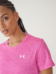 Under Armour Pink Tech Twist Crew Neck T-Shirt - Image 4 of 7