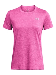Under Armour Pink Tech Twist Crew Neck T-Shirt - Image 6 of 7