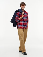Roșu - Tommy Hilfiger Regular Fit Tartan Check Flannel Shirt - Imaginea 1 din 6