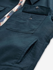 Navy Blue Linen Blend Shacket - Image 9 of 10